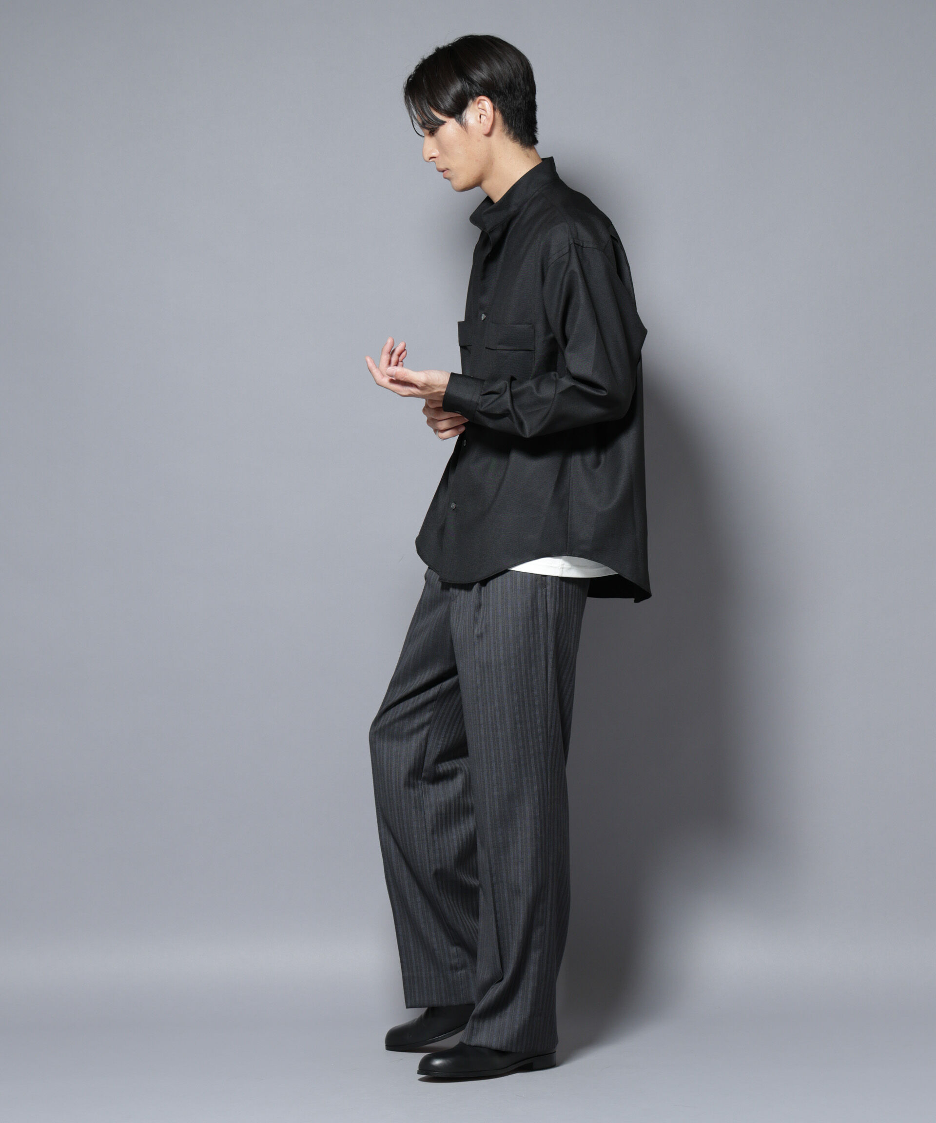 nano･universe「｢Gavante｣ ドライギャバスタンドカラーシャツ」|シャツ・ブラウス|