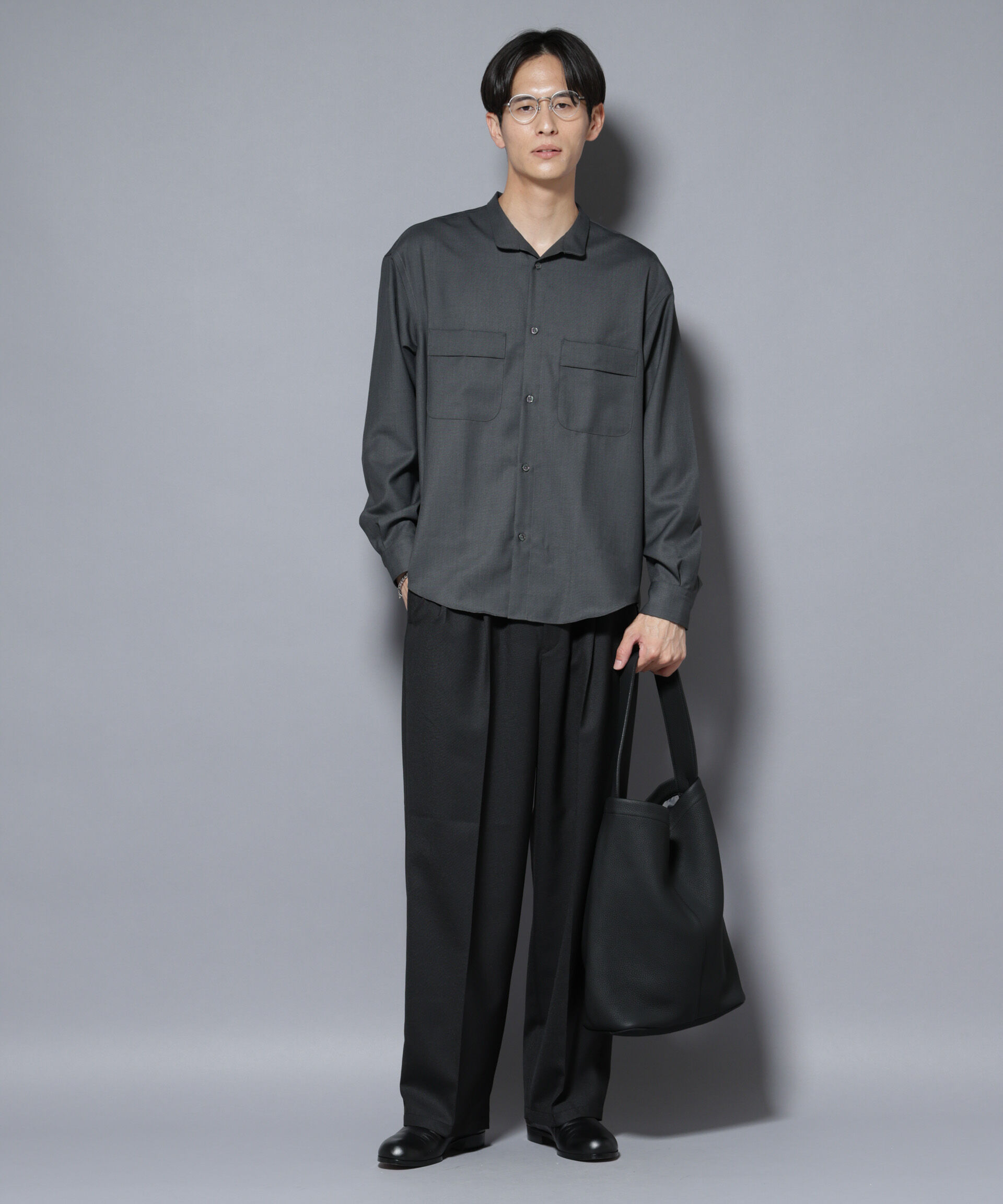 nano･universe「｢Gavante｣ ドライギャバスタンドカラーシャツ」|シャツ・ブラウス|