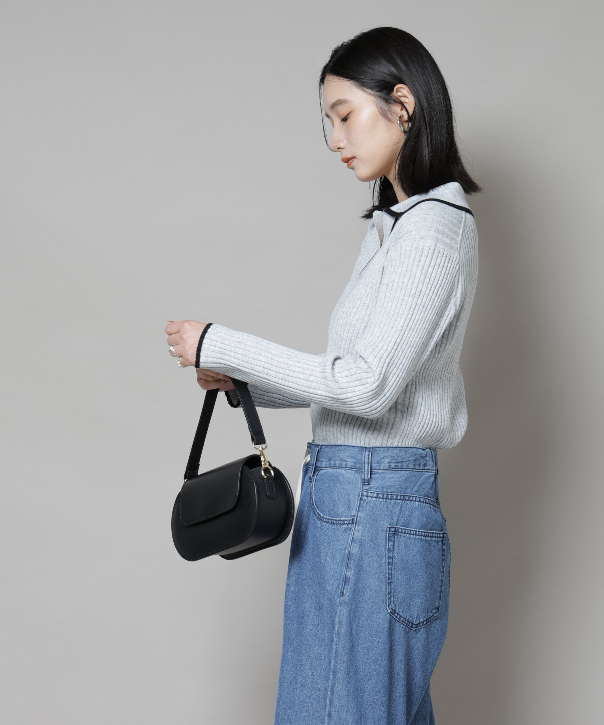 nano･universe「メランジスキッパーバイカラーニットプルオーバー(セットアップ可)」|ニット・セーター|