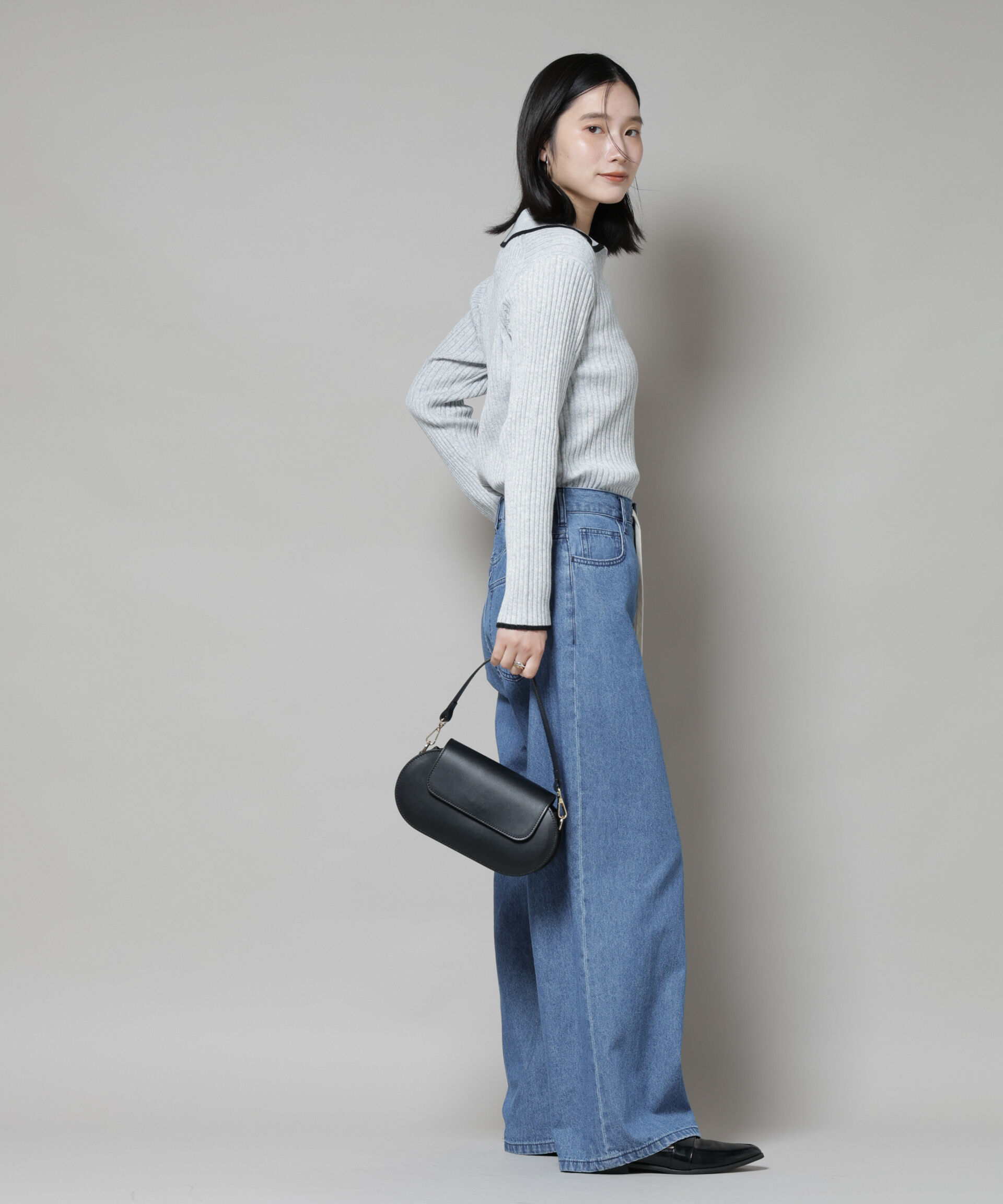 nano･universe「メランジスキッパーバイカラーニットプルオーバー(セットアップ可)」|ニット・セーター|