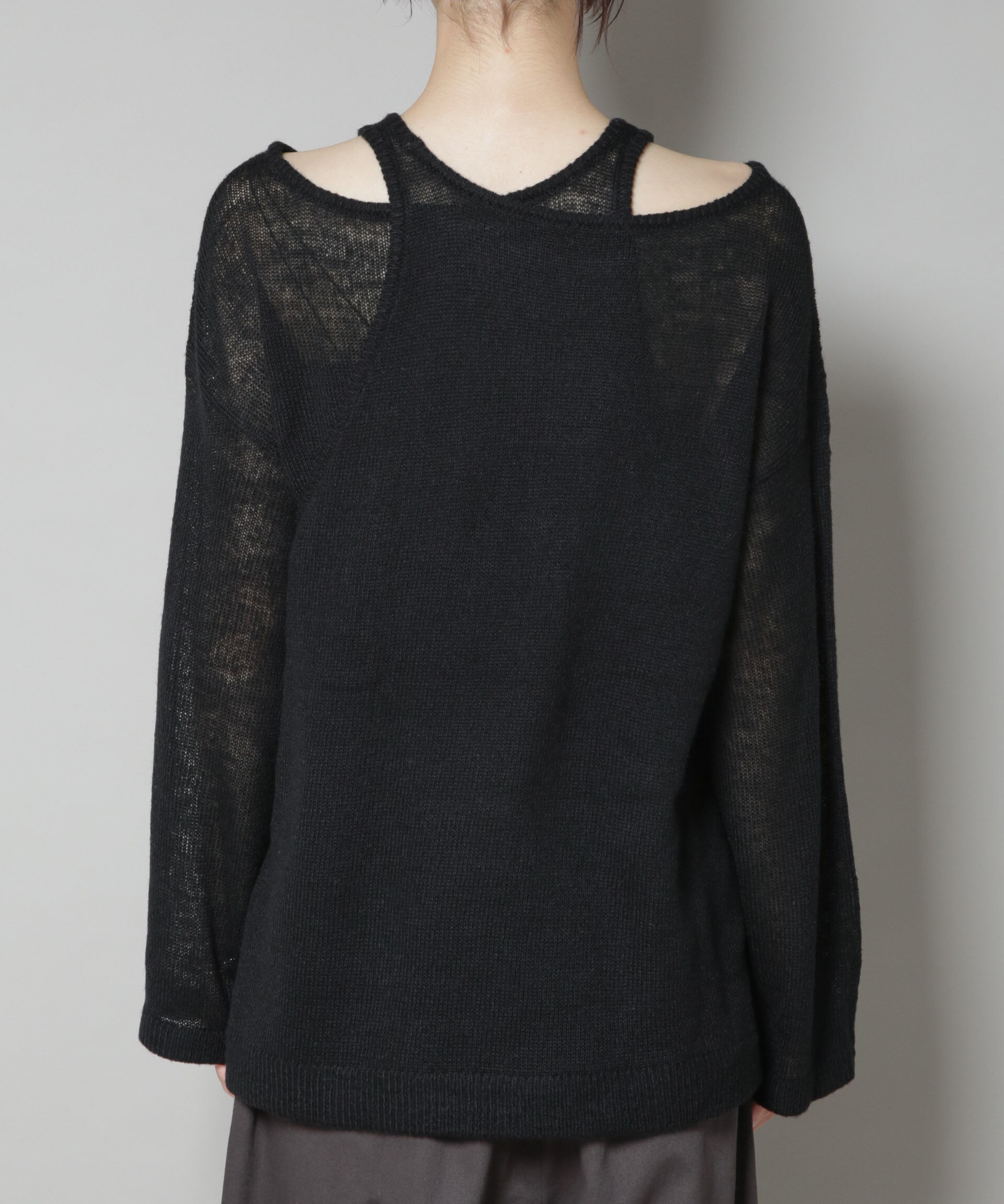 nano･universe「アメスリレイヤードデザインニット」|ニット・セーター|