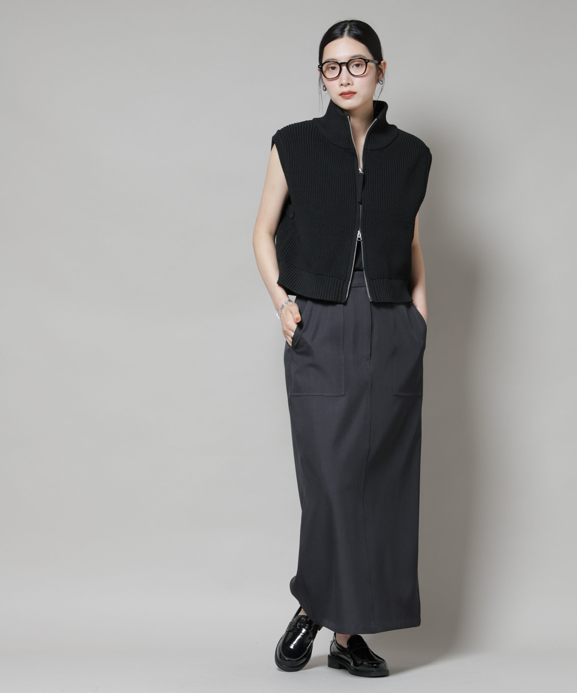 nano･universe「ポケットディティールナロースカート(セットアップ可)」|スカート|