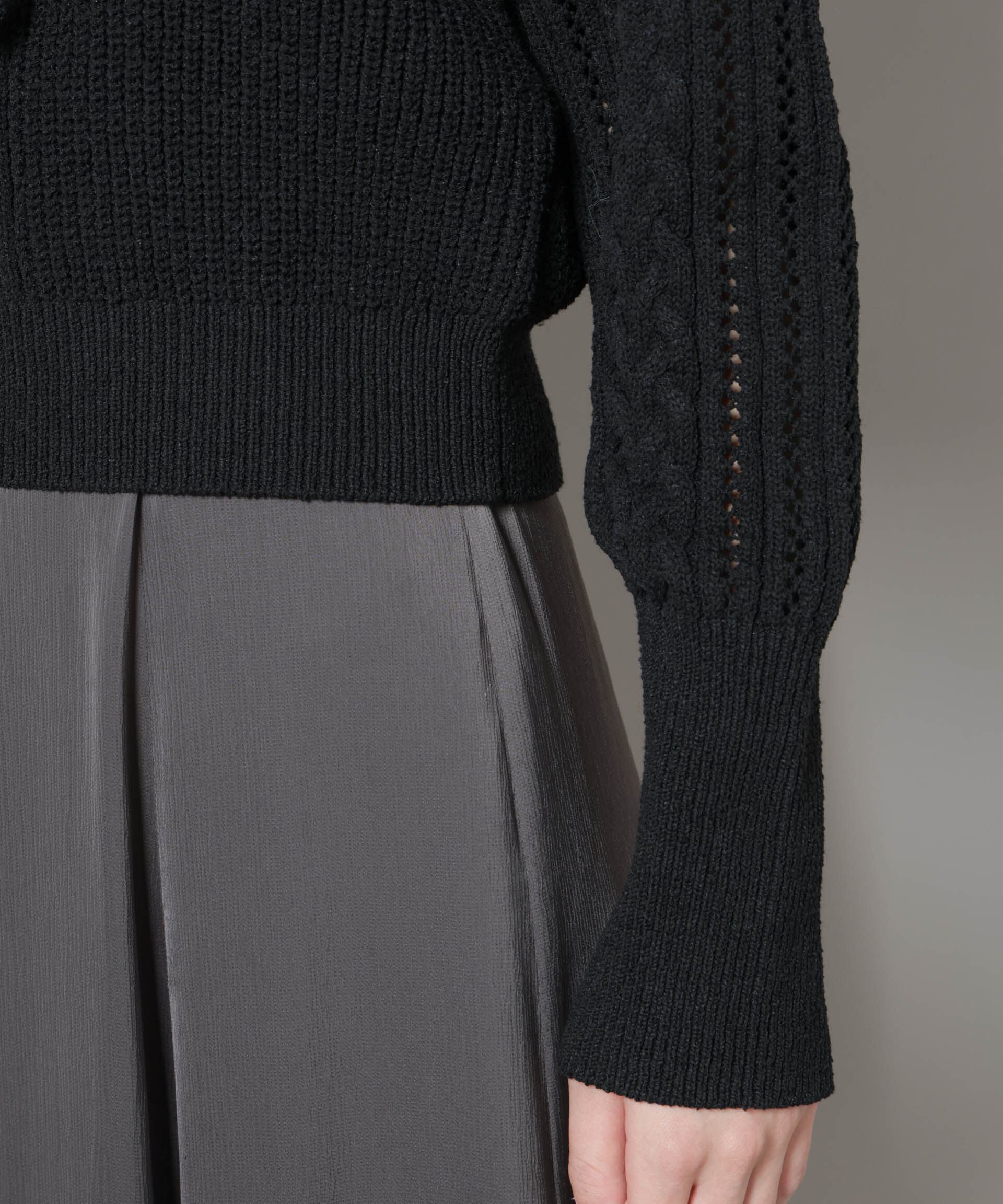 nano･universe「フリルケーブルニットプルオーバー」|ニット・セーター|