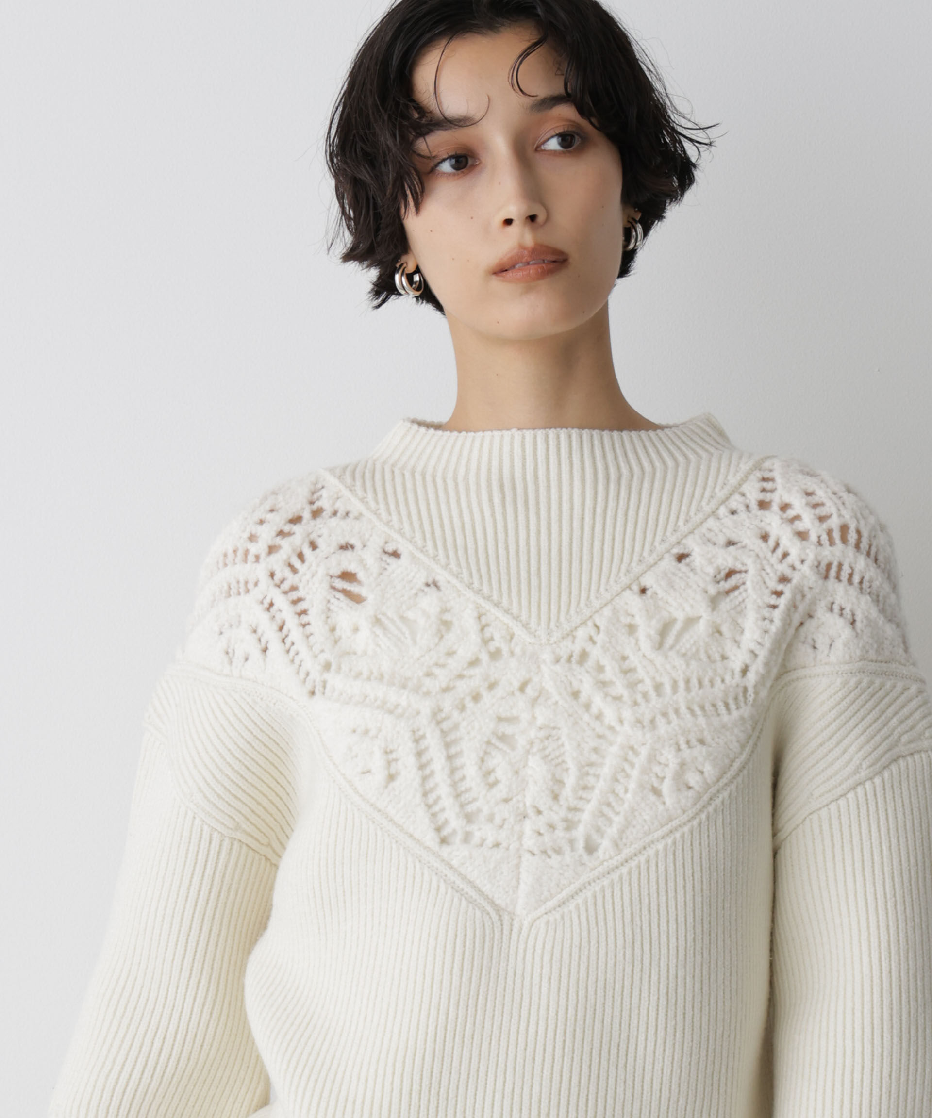  「「STEVELOUR」レースモチーフフレア袖ニット」|ニット・セーター|