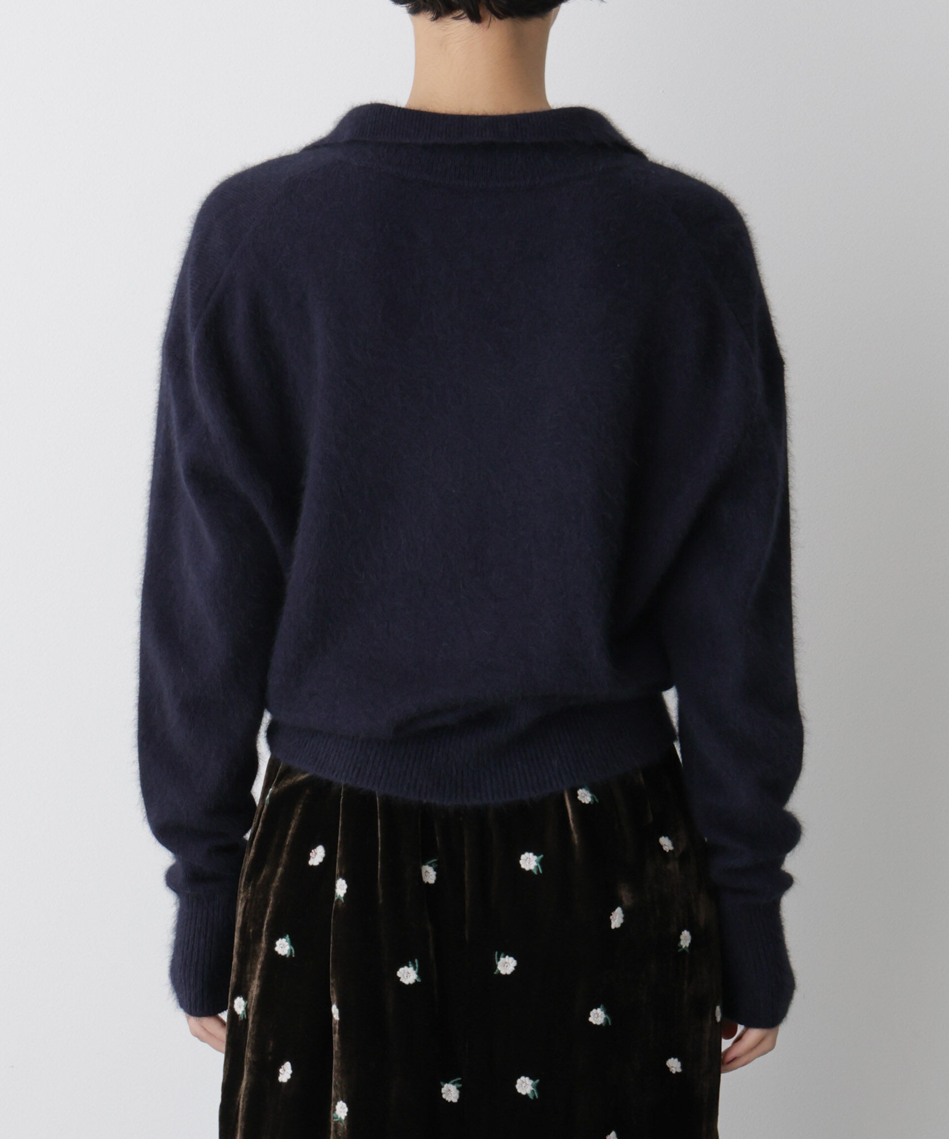  「「STEVELOUR」スキッパーポロ衿ソフトタッチニット」|ニット・セーター|