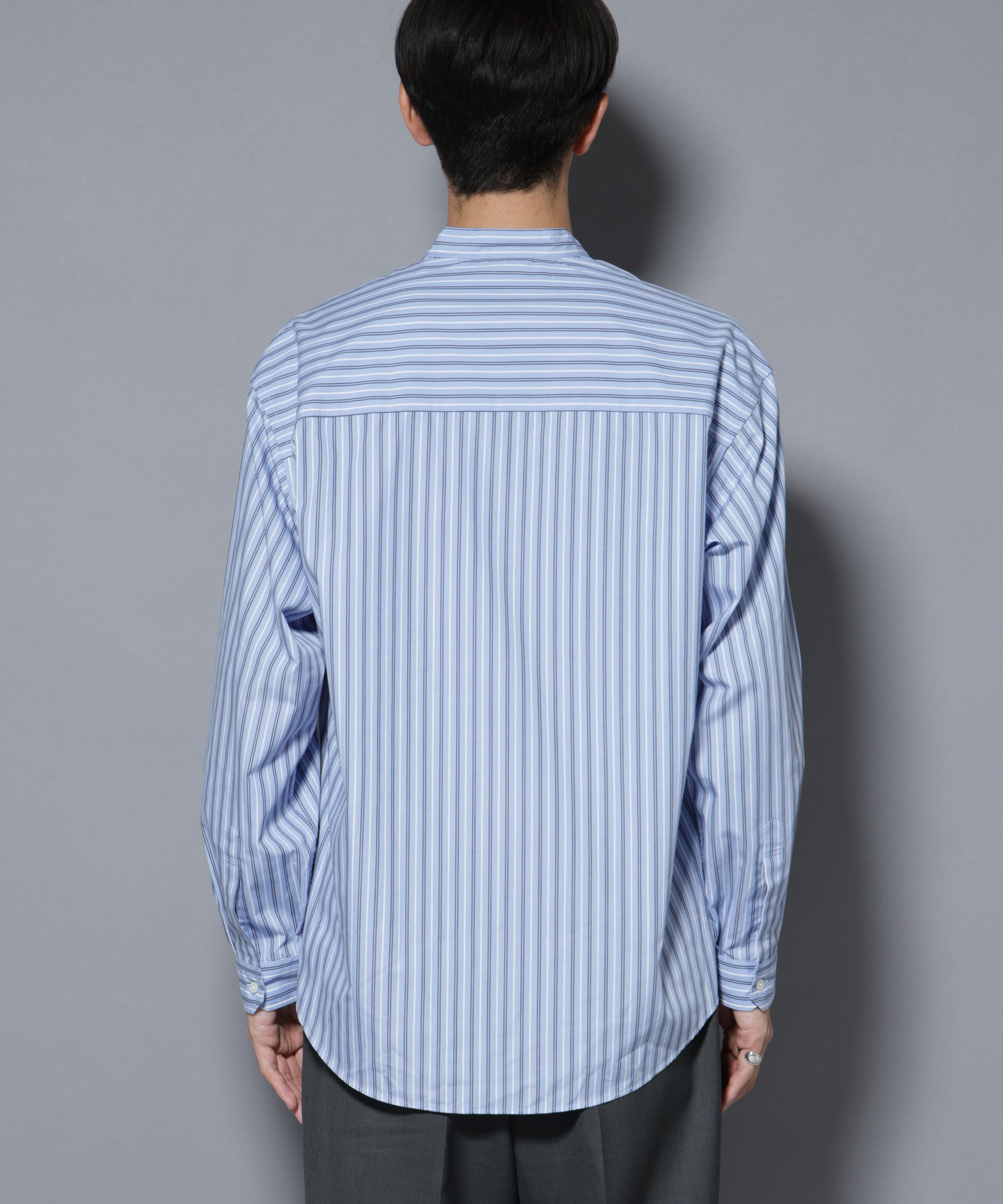 nano･universe「「大人のワイドシャツ」バンドカラー 長袖」|シャツ・ブラウス|