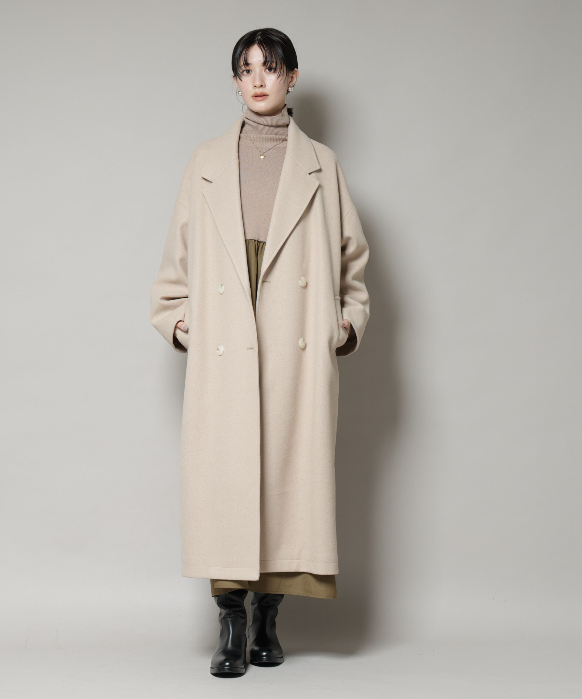 nano･universe「メルトンジャージーチェスターロングコート」|その他|