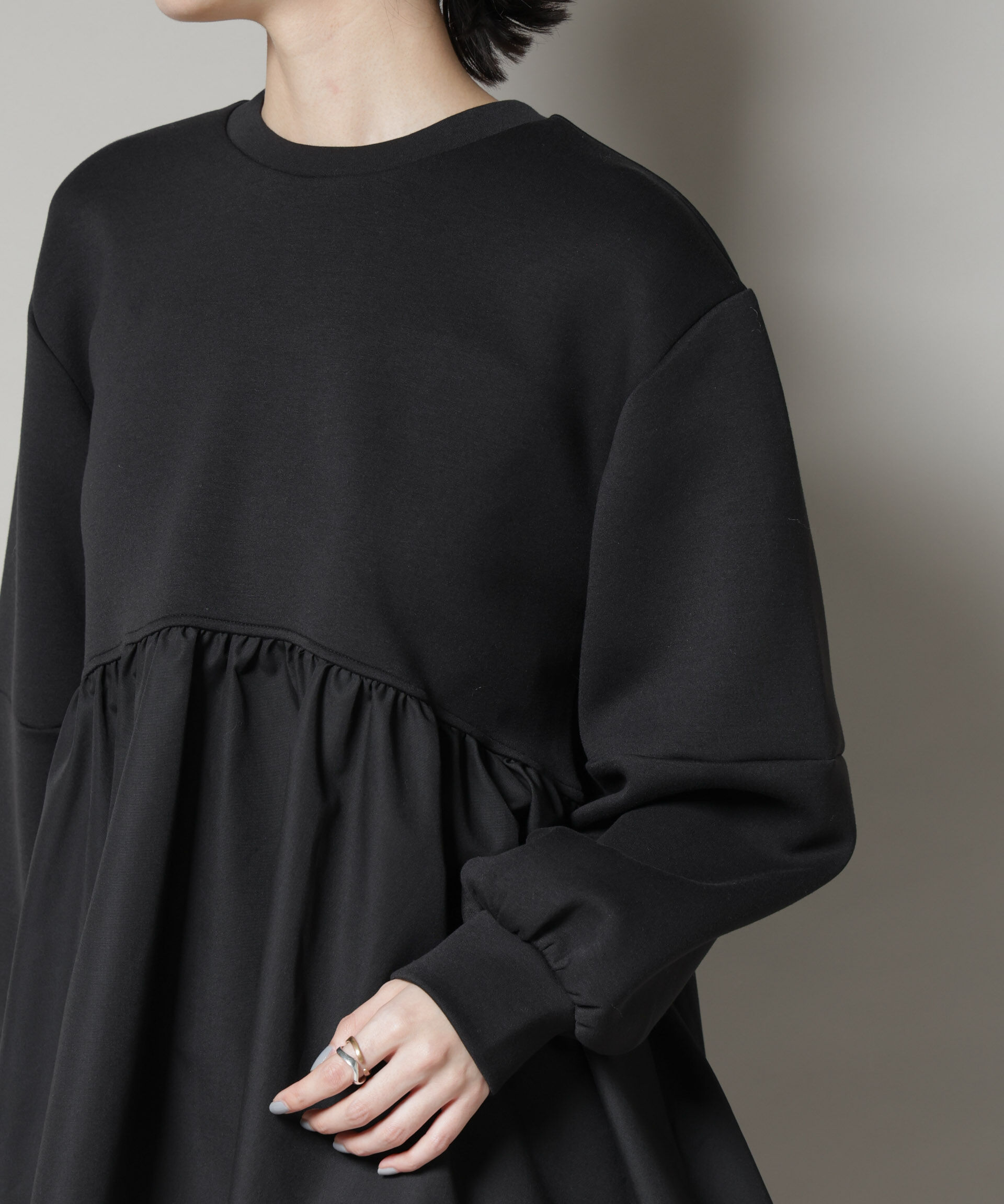 nano･universe「布帛コンビペプラムカットトップス」|Tシャツ・カットソー|