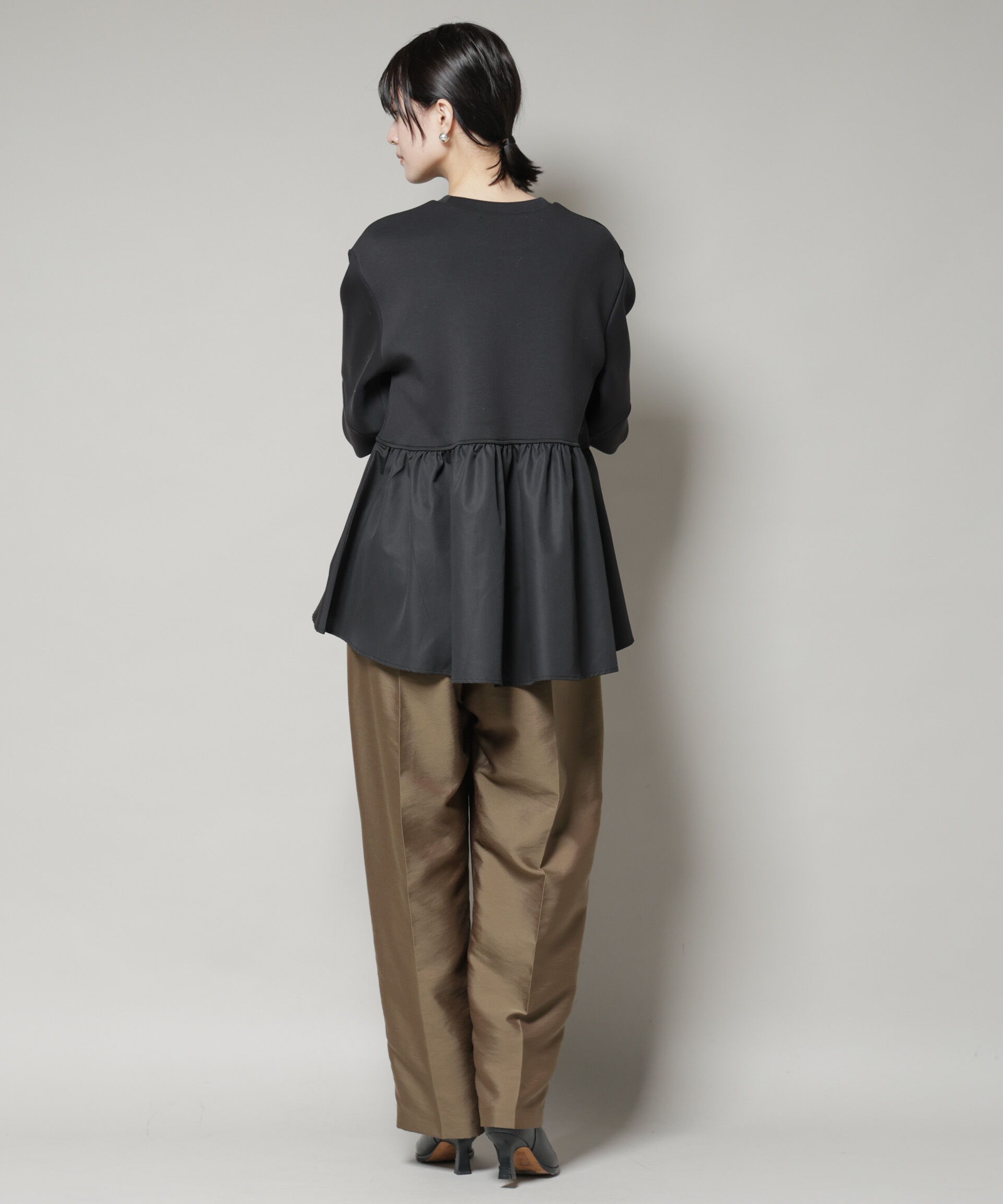 nano･universe「布帛コンビペプラムカットトップス」|Tシャツ・カットソー|