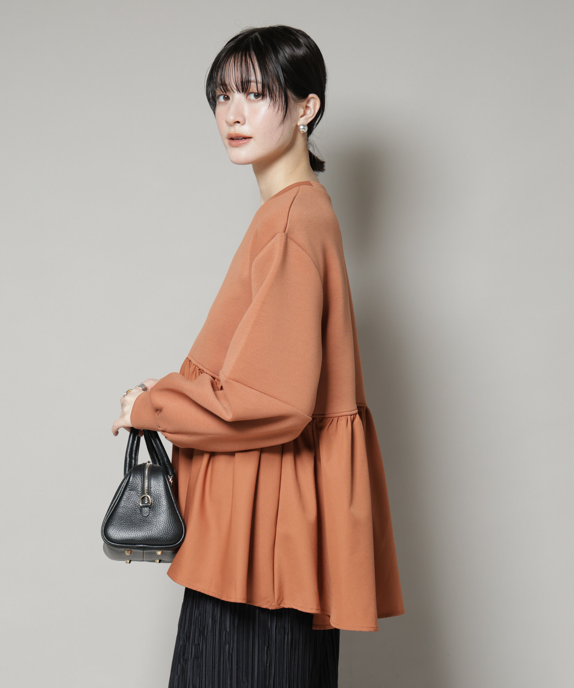 nano･universe「布帛コンビペプラムカットトップス」|Tシャツ・カットソー|