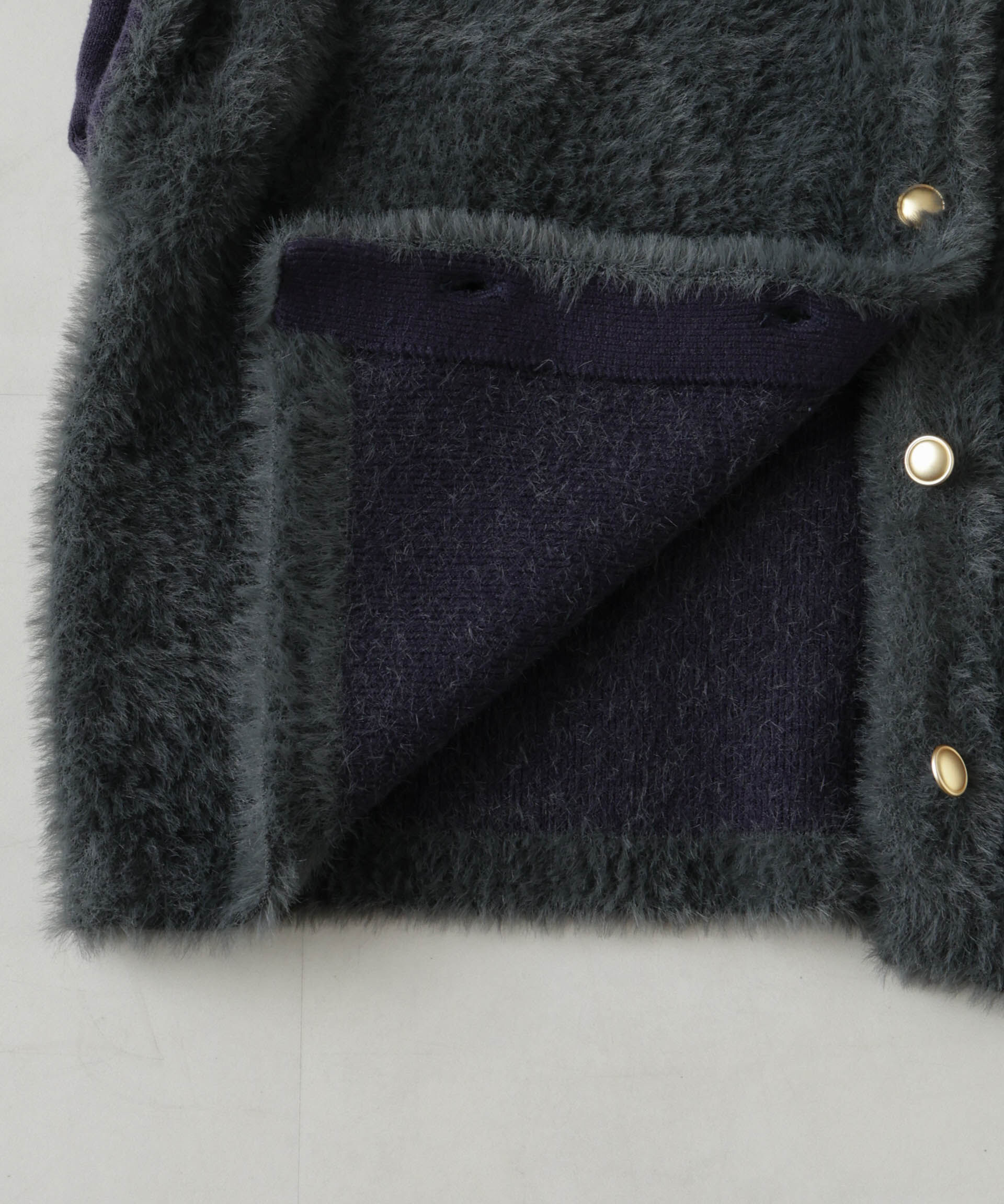 nano･universe「配色シャギーニットジャケット」|ニット・セーター|