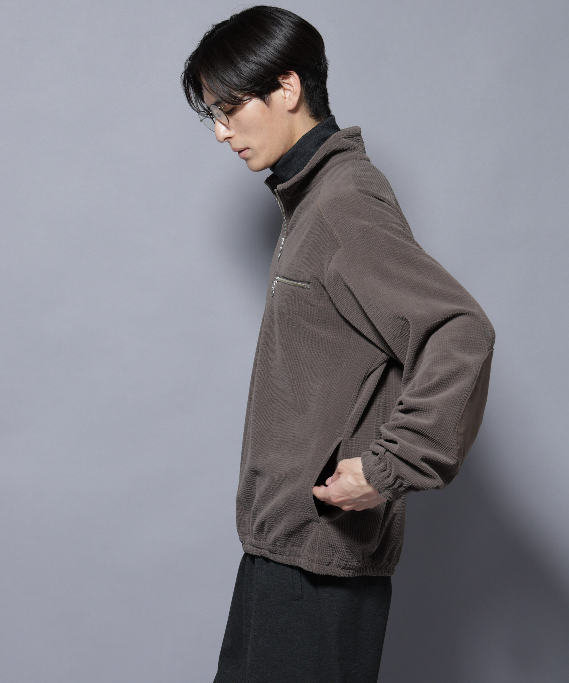 nano･universe「モールJQDコーデュロイハーフジッププルオーバー」|Tシャツ・カットソー|