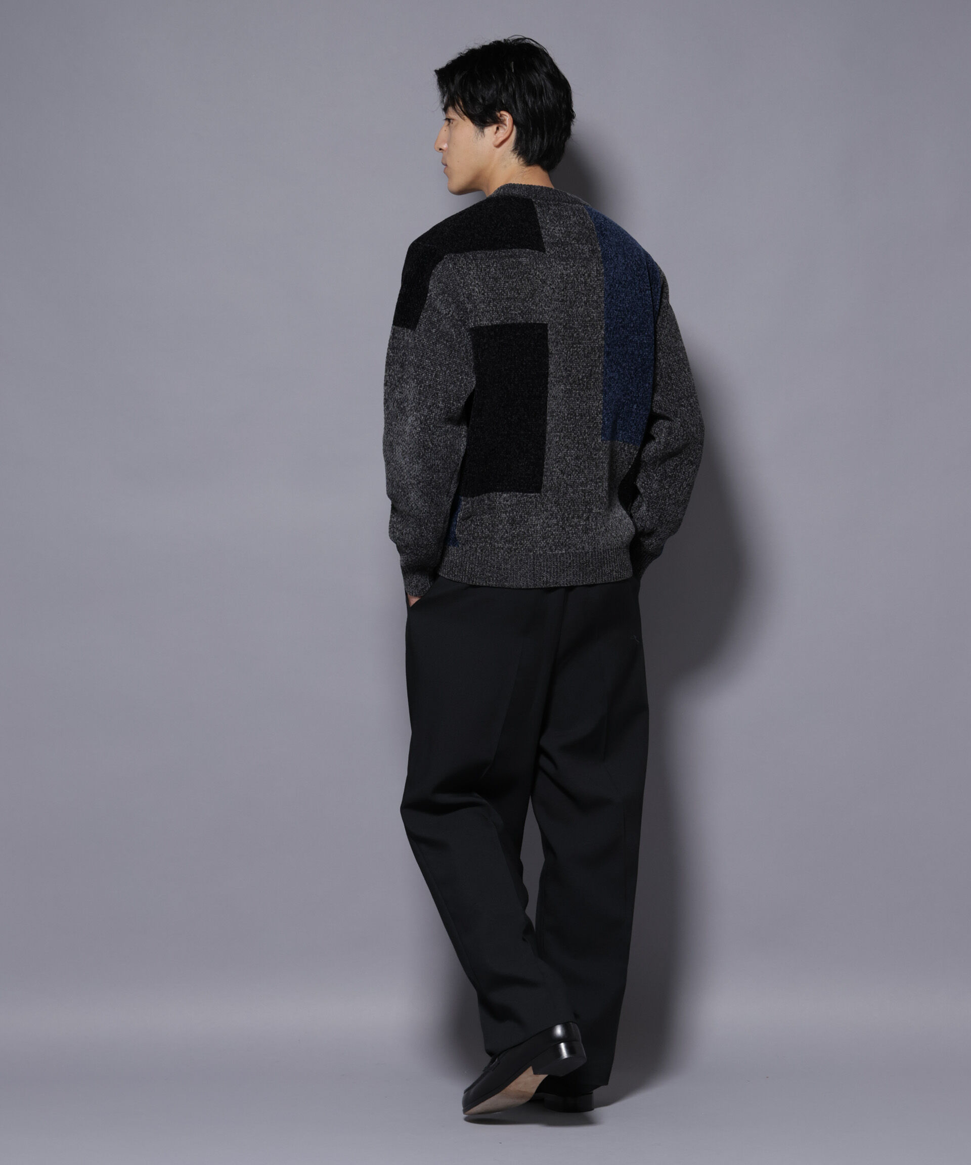 nano･universe「モールヤーンブロッキングニット」|ニット・セーター|