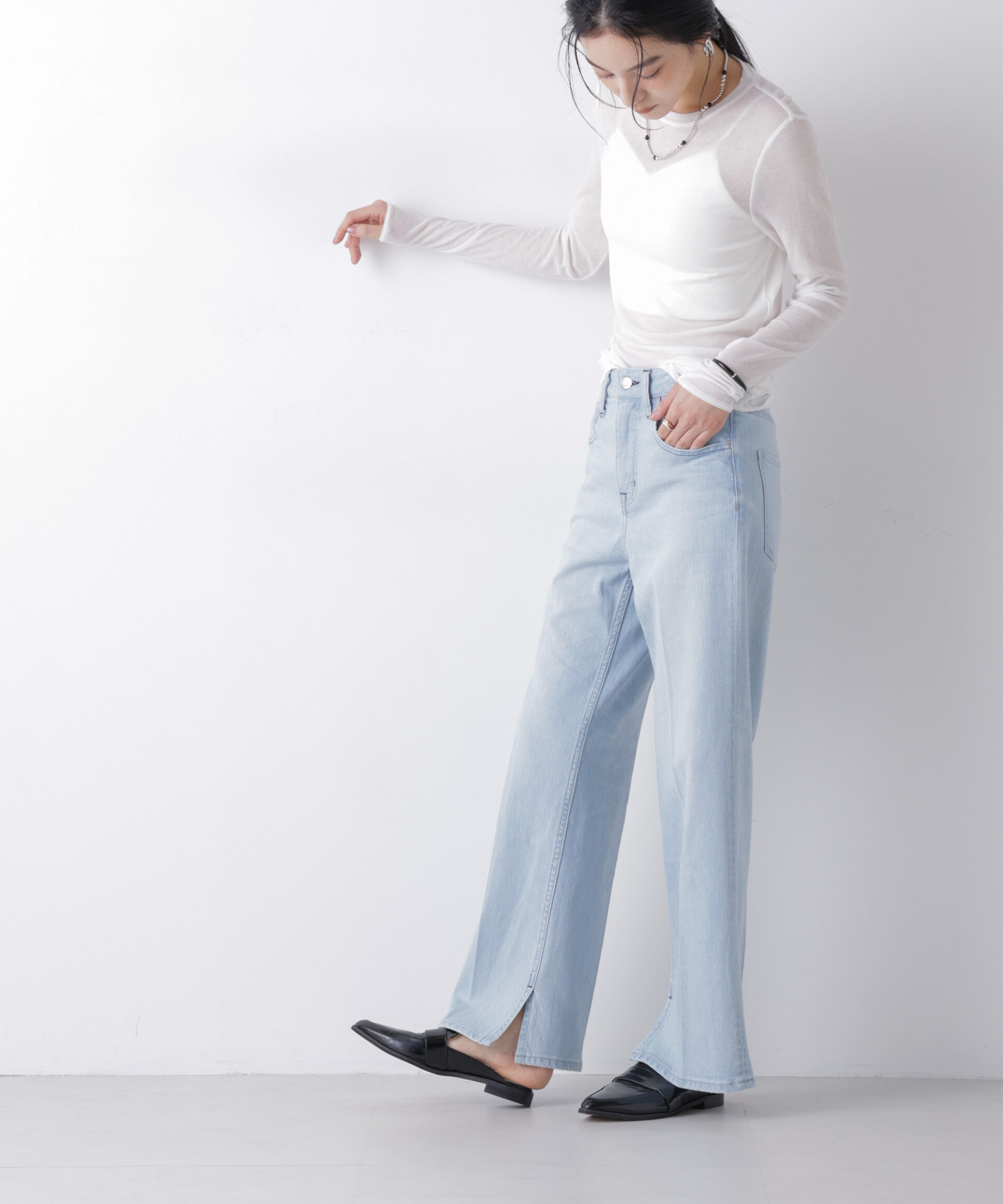 nano･universe「Healthy DENIM/別注 Brownie」|チノ|L.ブルー1