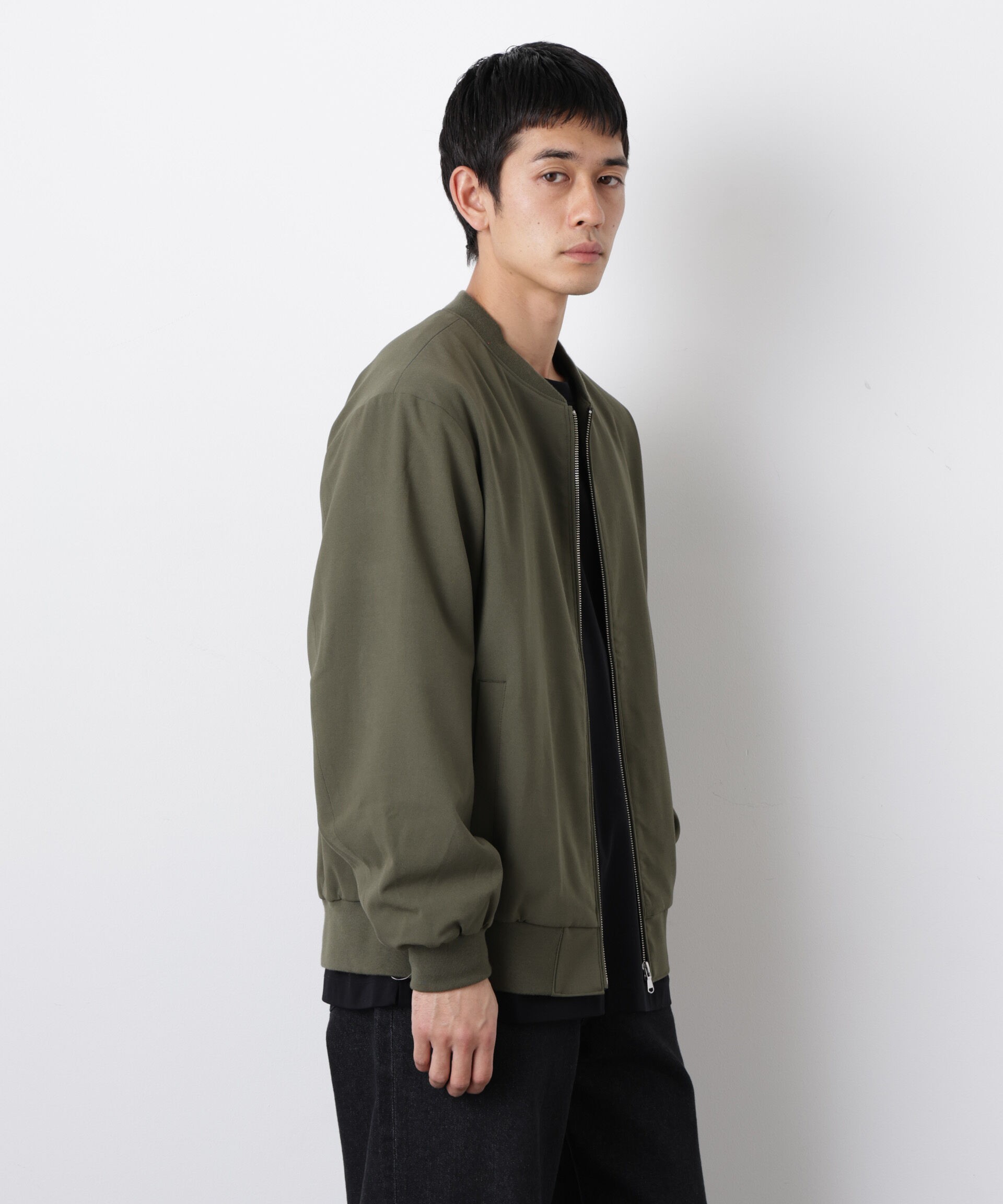 nano･universe「TRインタックMA-1」|ブルゾン・スタジャン|カーキ