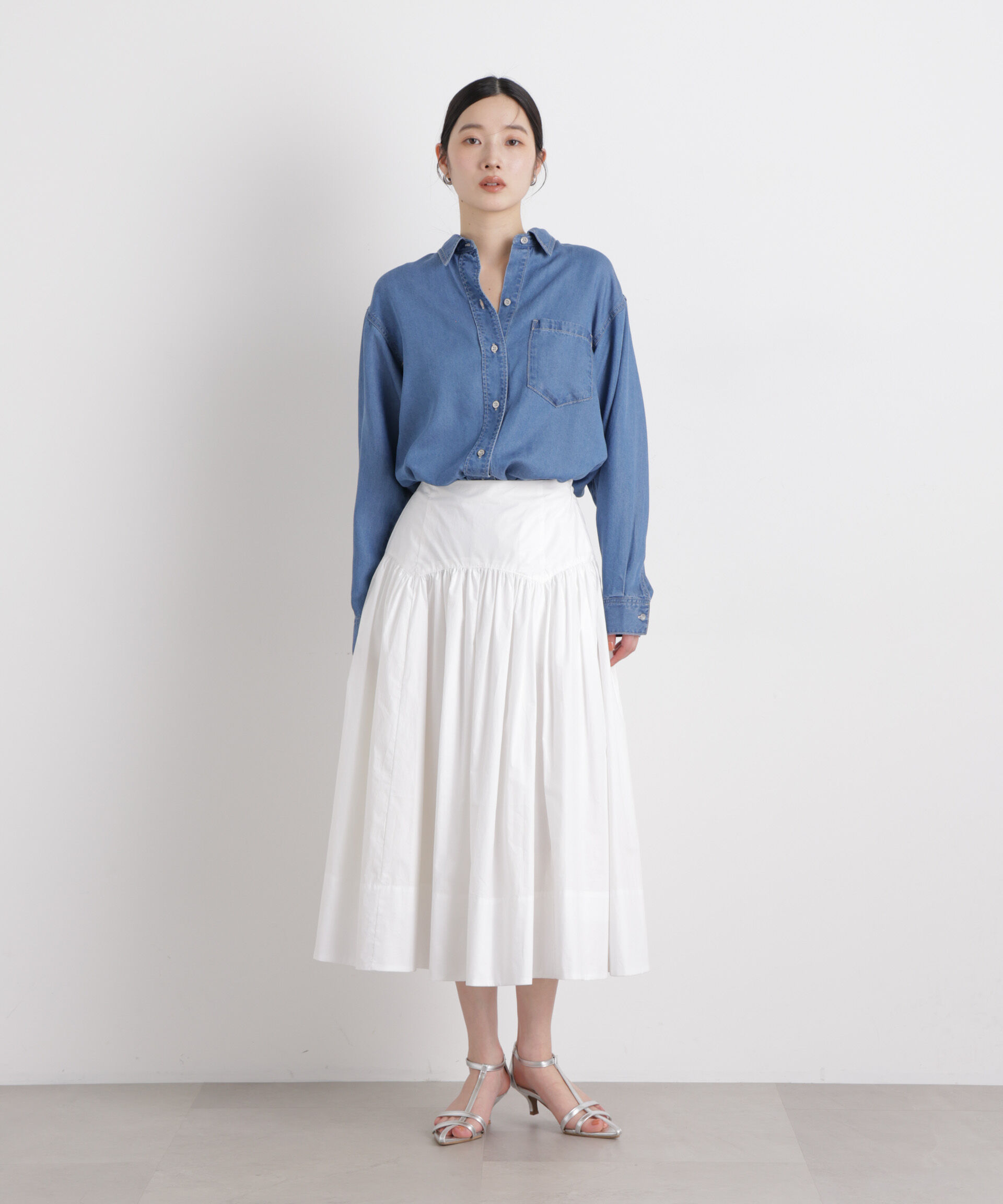 nano･universe「テンセルデニムリラックスシャツ(セットアップ可)」|シャツ・ブラウス|