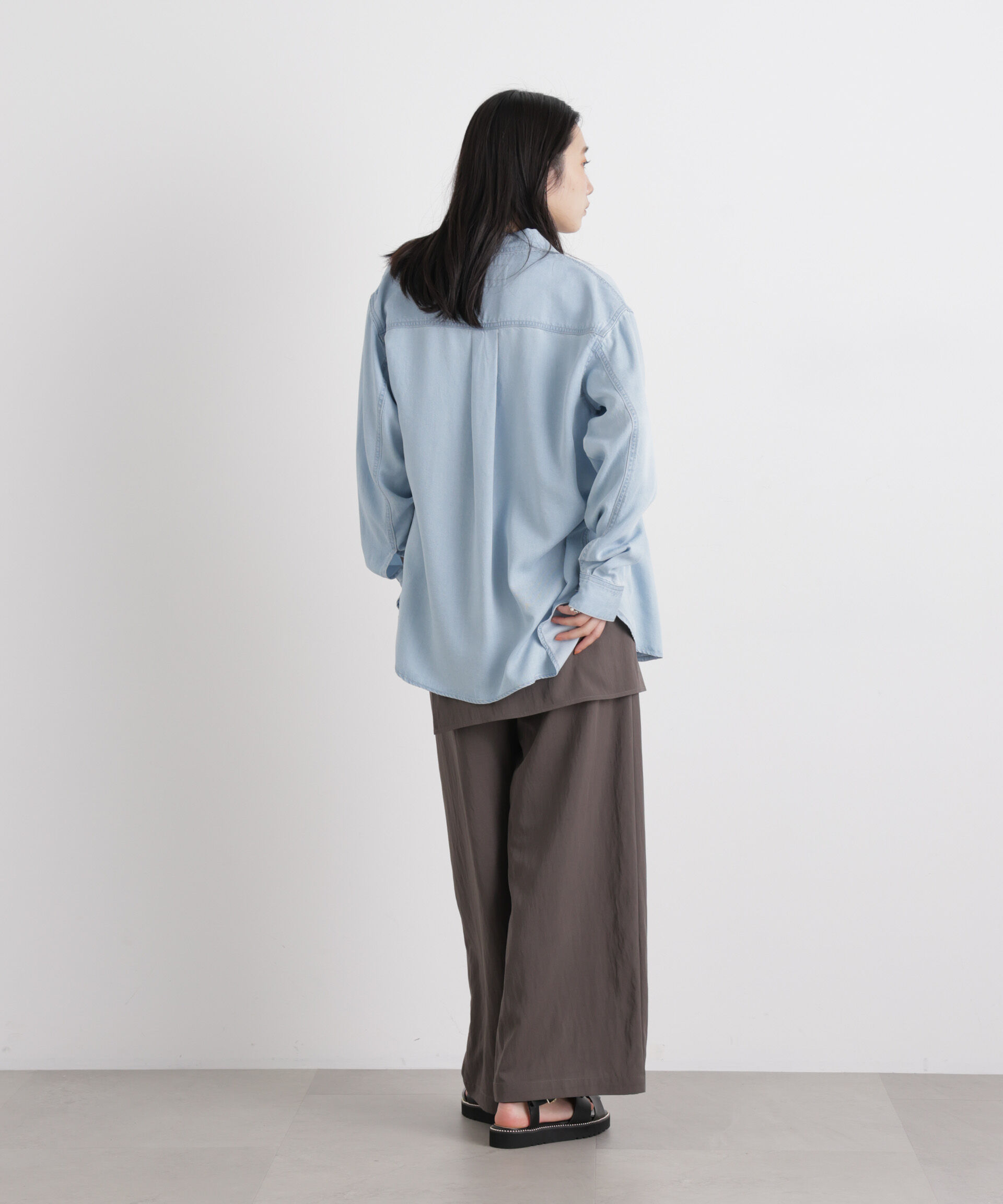 nano･universe「テンセルデニムリラックスシャツ(セットアップ可)」|シャツ・ブラウス|
