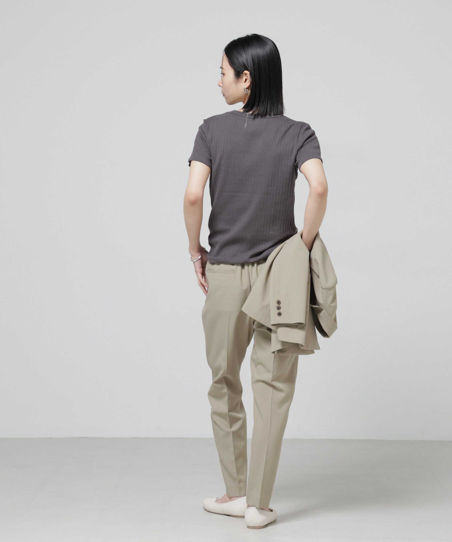 nano･universe「Anti Soaked(R) 汗染み防止コンパクトリブTシャツ」|Tシャツ・カットソー|