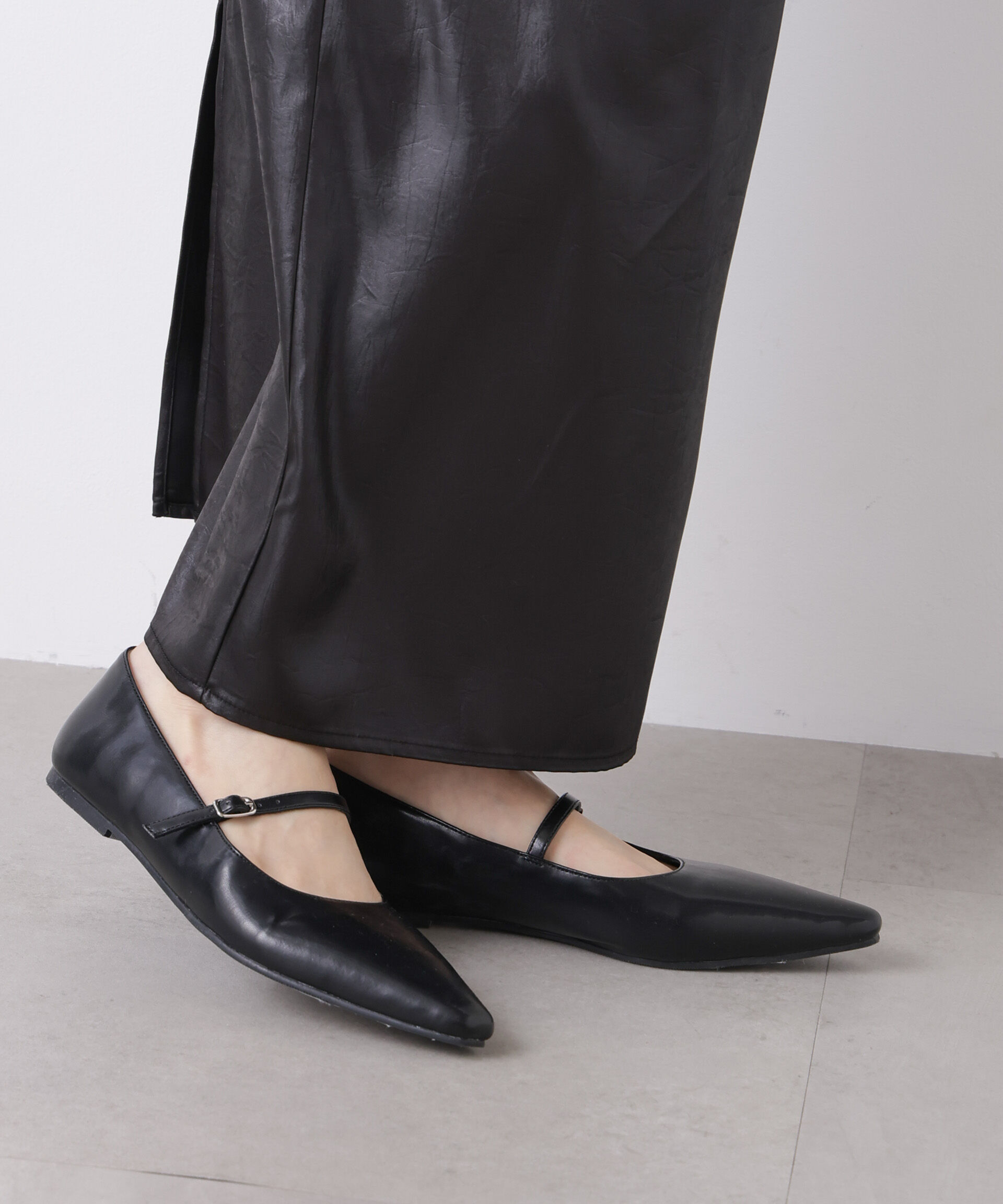 nano･universe「メリージェーンフラットパンプス」|ビジネス・ドレスシューズ|ブラック