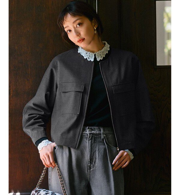 23区「【セットアップ対応】TWマットクロス ブルゾン」|ブルゾン・スタジャン|グレー系