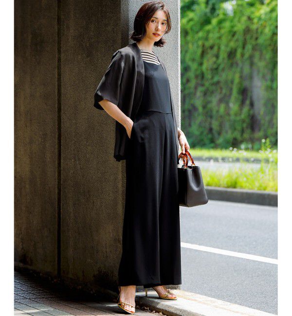 23区「【一部店舗限定/吸水速乾/UVカット/接触冷感/洗える】ストレッチジョーゼット オールインワン」|オールインワン|