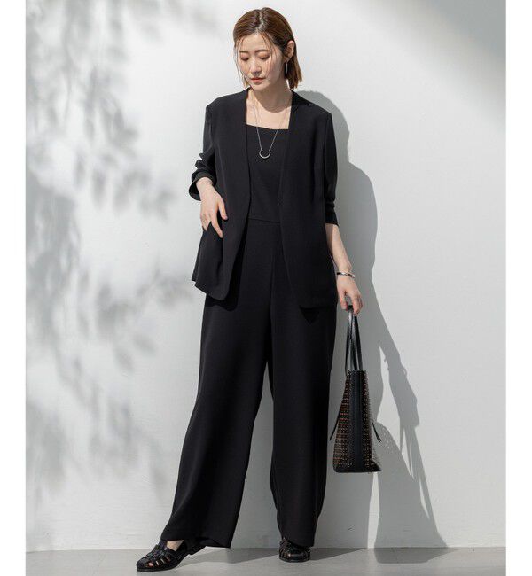 23区「【一部店舗限定/吸水速乾/UVカット/接触冷感/洗える】ストレッチジョーゼット オールインワン」|オールインワン|