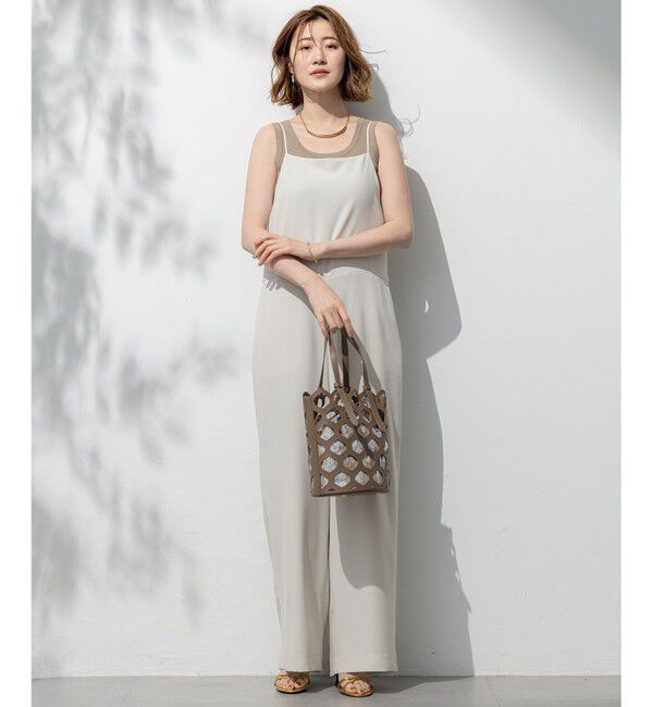 23区「【一部店舗限定/吸水速乾/UVカット/接触冷感/洗える】ストレッチジョーゼット オールインワン」|オールインワン|