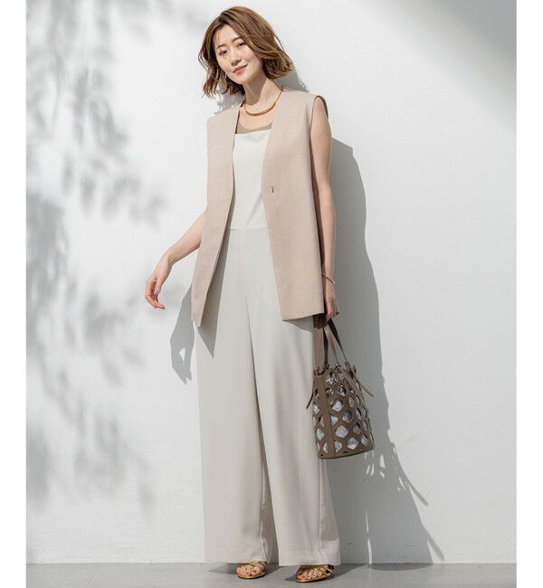 23区「【一部店舗限定/吸水速乾/UVカット/接触冷感/洗える】ストレッチジョーゼット オールインワン」|オールインワン|