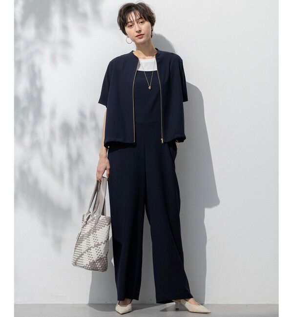 23区「【一部店舗限定/吸水速乾/UVカット/接触冷感/洗える】ストレッチジョーゼット オールインワン」|オールインワン|