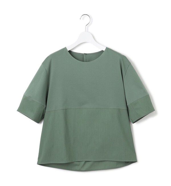 23区「【洗える】シルエットスムースコンビ バックフレア カットソー」|Tシャツ・カットソー|