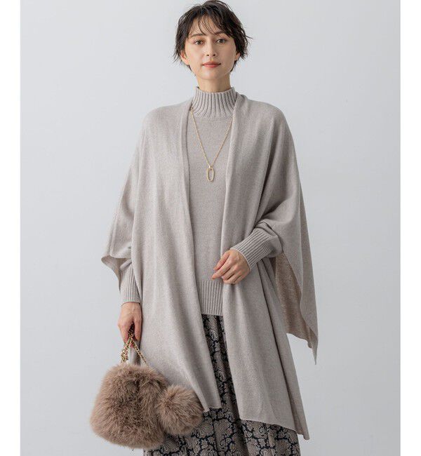 23区「カシミヤブレンド マルチ ケープ」|ストール|ベージュ系