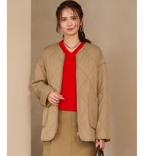 23区「【SLOW/一部店舗限定】中綿 パデットアウター」|ダウン|ベージュ系