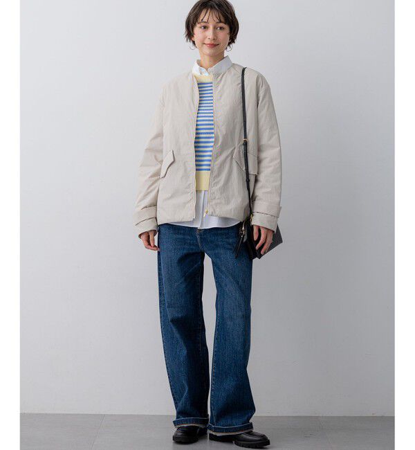 23区「ライトパディング ノーカラー アウター」|ダウン|