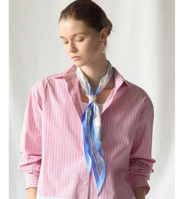 23区「スタンプ柄 シルク ダイヤ スカーフ」|バンダナ・スカーフ|ブルー系