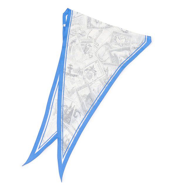 23区「スタンプ柄 シルク ダイヤ スカーフ」|バンダナ・スカーフ|