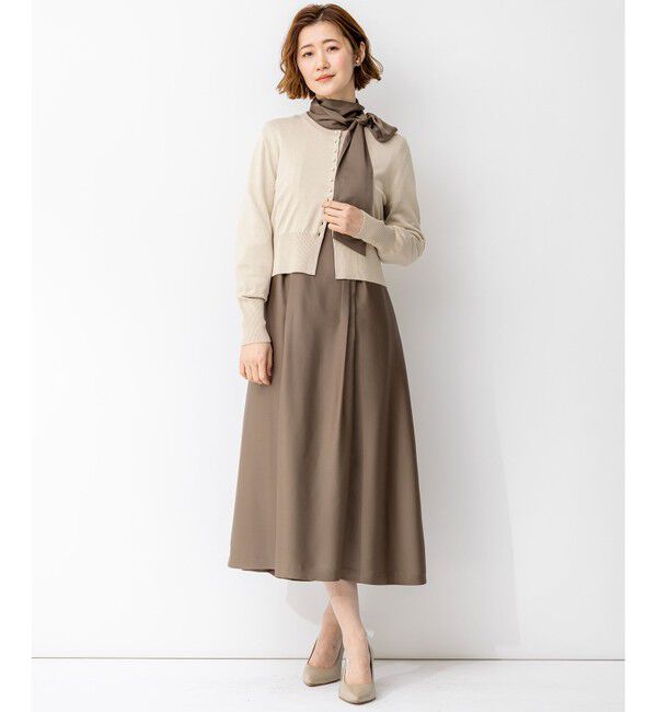 23区「【APPLAUDIR】ノーブルサテン リボンブーケレースコンビ ドレス」|ドレス|