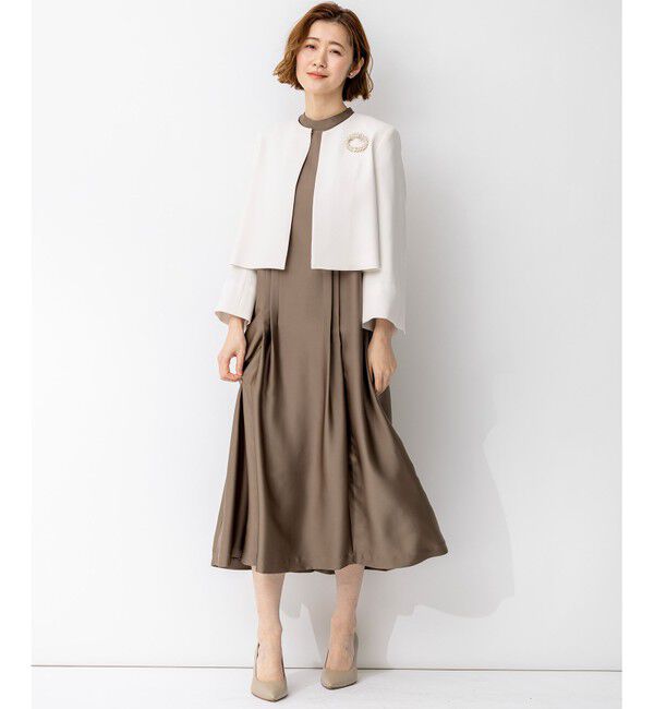 23区「【APPLAUDIR】ノーブルサテン リボンブーケレースコンビ ドレス」|ドレス|