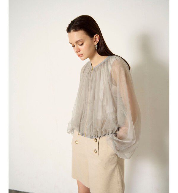 Diagram「ギャザーチュールブルゾン」|ブルゾン・スタジャン|カーキ