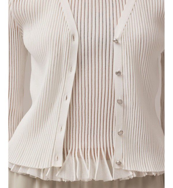 GRACE CONTINENTAL「シアーフリルニットカーディガン」|カーディガン|