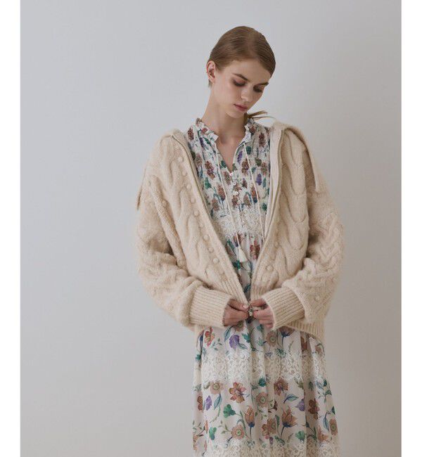 GRACE CONTINENTAL「ヘアリーニットコクーンジャケット」|その他|