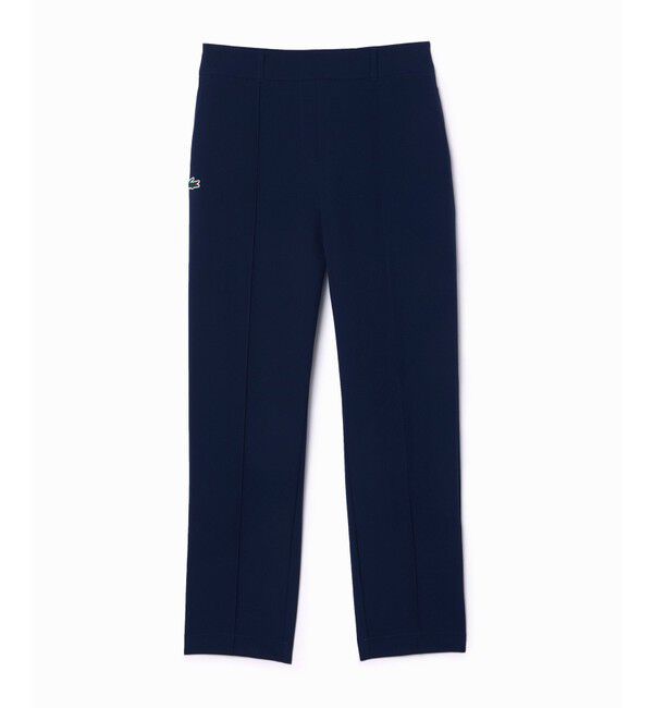 LACOSTE「UPF30+ UVカット センタークリース ストレッチテーパードスリムパンツ / ゴルフパンツ」|チノ|