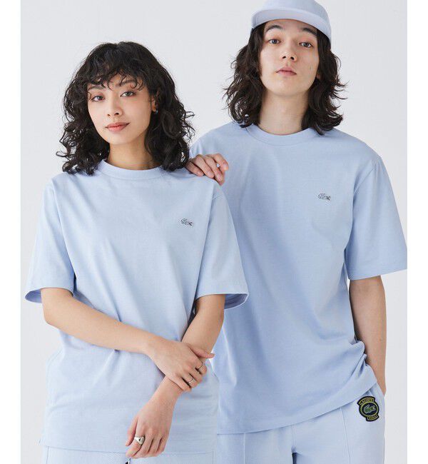 LACOSTE「アウトラインクロッククルーネック半袖Tシャツ」|Tシャツ・カットソー|ライトブルー