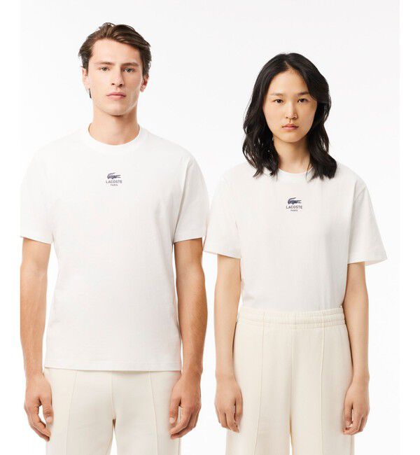 LACOSTE「スモールパリロゴクルーネックTシャツ」|Tシャツ・カットソー|オフホワイト
