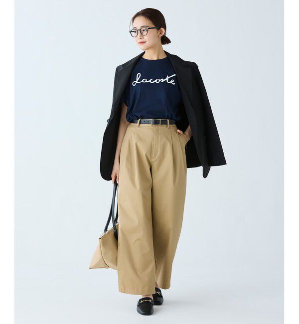 LACOSTE「ダブルタックワイドスラックス」|チノ|