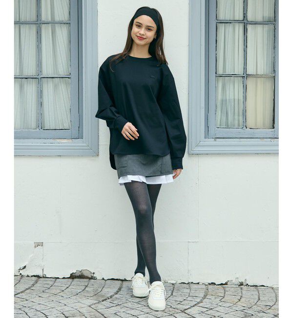 LACOSTE「【オンライン限定】LACOSTE バルーンスリーブ サイドスリット オーバーサイズTシャツ」|Tシャツ・カットソー|