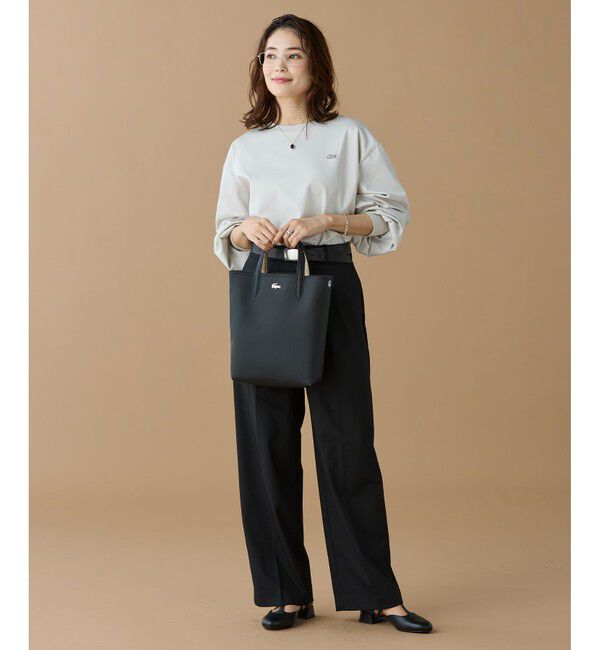 LACOSTE「【オンライン限定】LACOSTE バルーンスリーブ サイドスリット オーバーサイズTシャツ」|Tシャツ・カットソー|