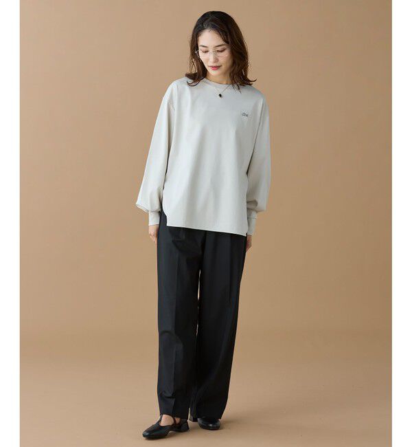 LACOSTE「【オンライン限定】LACOSTE バルーンスリーブ サイドスリット オーバーサイズTシャツ」|Tシャツ・カットソー|