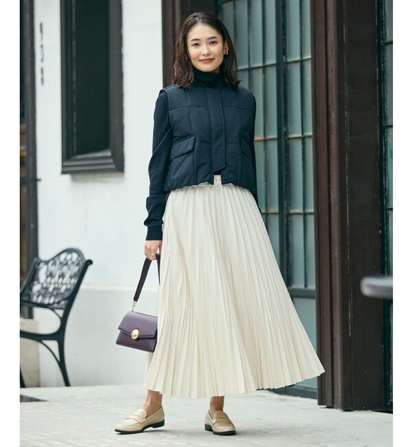 LACOSTE「クロップド丈 撥水 THERMORE中綿 ジップアップベスト」|ダウンベスト・ベスト|