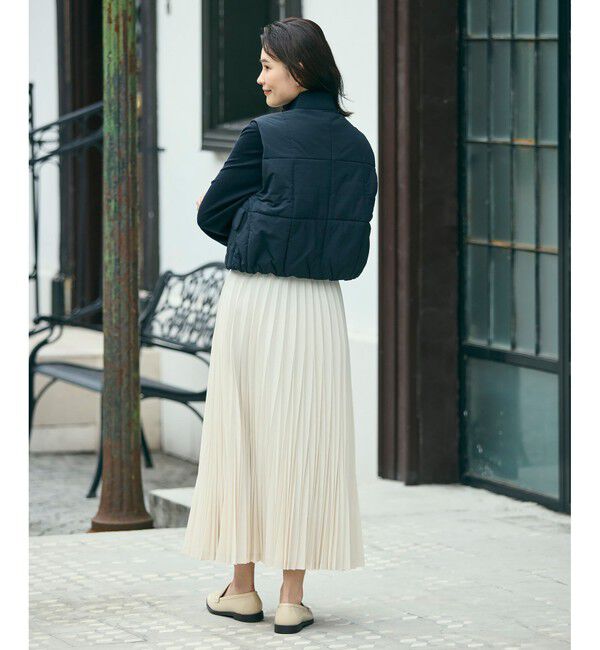 LACOSTE「クロップド丈 撥水 THERMORE中綿 ジップアップベスト」|ダウンベスト・ベスト|