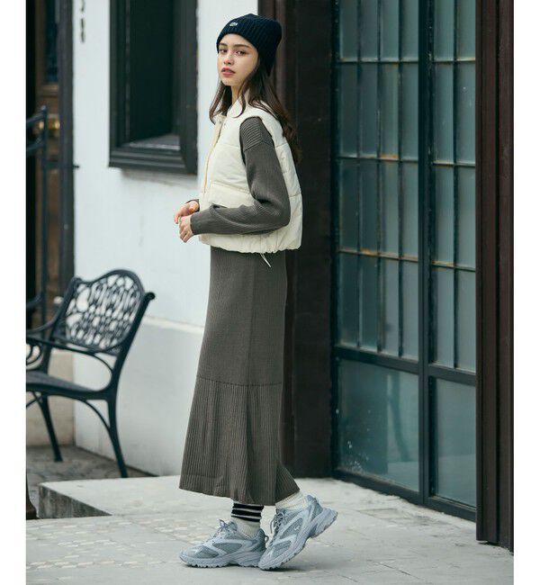 LACOSTE「クロップド丈 撥水 THERMORE中綿 ジップアップベスト」|ダウンベスト・ベスト|